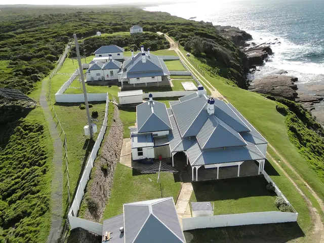 The historic lighthouse keepers' cottages at Green Cape